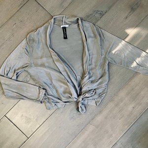 Italian Silk Silver Top
